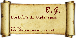Borbándi Györgyi névjegykártya
