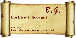 Borbándi Györgyi névjegykártya