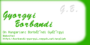 gyorgyi borbandi business card